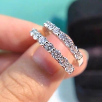 Jewelry imported Moissanite diamond ring female stack wear simple tail ring couple sterling silver plated 18K Platinum