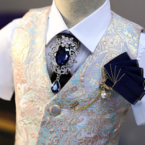 Childrens suit suit Summer flower girl boy dress vest little boy catwalk host costume Piano performance suit