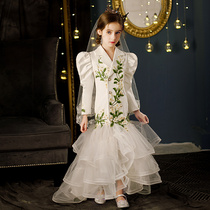 Girl dress 2021 New temperament children fishtail skirt model catwalk fashion Little Girl high-end costume tide