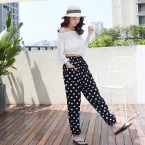 New sleeping pants female summer cotton silk long pants artificial cotton loose thin air conditioning pants can be outside wearing big code comfortable home clothes