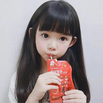 Children wig headgear baby long hair girl hair set full head air Liu Haini buckle breathable simulation hair long straight hair