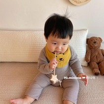 ins Wind Korean bib cotton four-layer gauze baby bib anti-spit milk suction bib baby mouth towel