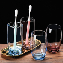 Simple household glass wash cup transparent couple brushing Cup pair hotel toothbrush mouthwash set ins Wind