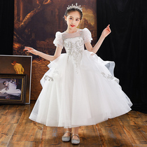 Childrens princess dress summer gown gauze flower girl wedding dress dress dress girl small host high-end evening dress