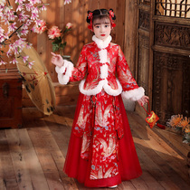 Childrens costume Chinese style super fairy baby New Years dress Tang Suit Girls New Years dress thick autumn and winter clothes