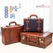 Handmade suitcase retro suitcase business briefcase small suitcase men and women password lock suitcase storage box