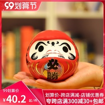 Small color Dharma ornaments piggy bank creative gift Japanese ornaments ceramic Japanese red open shop