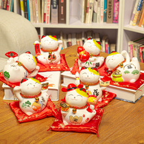 Creative Ceramics Home Pendulum desk decorations Small Merchants Cat Deposit Money Pot Savings Pot Car Swing