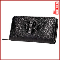 Thai Avocado Leather Money Clip Male Skull Wallet Business Casual Long Tide Man Genuine Leather Small Hand Bag Large Capacity Zip