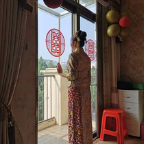 Wedding wedding room decoration male family happy character Happy child groom wedding door sticker wedding room decoration suit
