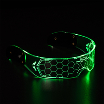 Super cool trampoline glasses glowing cyberpunk future technology sense LED bar props Douyin men and women sci-fi tide