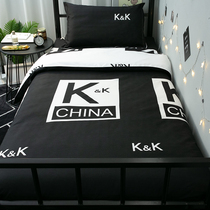 Net Red Dormitory Bed 4 Three Sets of Quilt Cover Bed Linen College Student Dorm Room Brief Wind Solo Guys 3-4 pieces