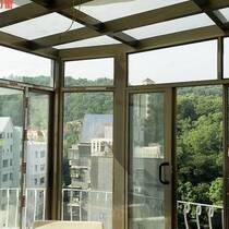 Sun room sunshade clip 1 Weifeng tempered glass roof aluminum alloy Shenzhen Fengyang plastic steel structure terrace rain w