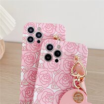 ins rose pollen love hanging ornaments iPhone12 11promax phone case for 8plus X soft shell se2