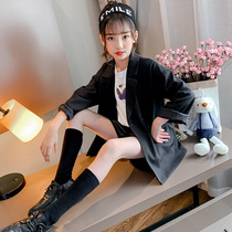  Girls  spring and Autumn thin suits all-match Korean childrens suits middle and large childrens princess style fashionable net infrared cover