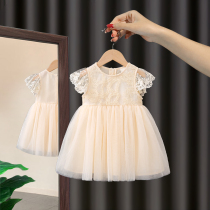 Girl dress summer 2021 new foreign style summer children princess dress girl baby childrens mesh skirt tide