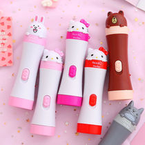 Flashlight portable girls small strong light rechargeable cute cartoon children home lighting small flashlight portable