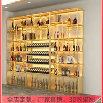 Wine Shop Floor Cabinet Creativity Multilayer Wine Cabinet Wine Cellar Luminous Red Wine Containing Show Shelf Custom Leaning Against Wall Wine Shelf