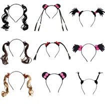 Live room props funny funny atmosphere creative small braids hair hoop female double ponytail sand sculpture performance curly hair accessories