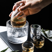 Sherry high-grade Japanese-style gold Penh hammer eye glass bottle set wine tank ice barrel wine dispenser Wine Wine Wine Wine