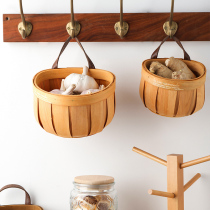 Ginger garlic storage basket kitchen put ginger garlic small basket Japanese woven wall-mounted bamboo basket rattan basket