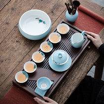 Such as porcelain moving hand-painted kung fu tea set home simple ceramic lid bowl bubble teapot whole Tea Cup high-grade tea cup