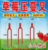  Round mouth extended strawberry fork seedling pressure vine fork seedling pressure vine plant holder Pressure vine root planting fork