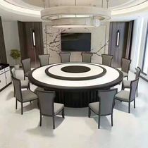 Custom rock board dining table Imitation marble round table Electric large round table Private room box Hotel restaurant Hotel furniture