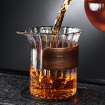 Glass Road cup thickened high-end tea set tea divider heat-resistant tea cup male cup tea leak set large tea Sea