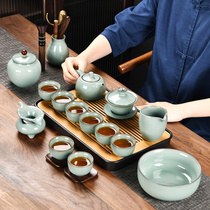 Official kiln tea set tea set tea cup teapot set household living room ceramic tea ceremony high-end light luxury gift box