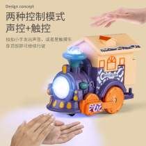  Childrens baby electric smart touch-sensitive voice-activated train toy simulation toy car with light and sound effect