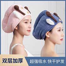 Dry hair hat female absorbent super quick dry shampoo towel free hair 2021 New cute padded extra Cotton