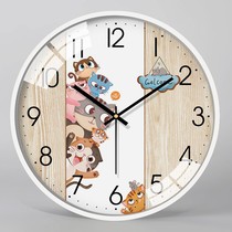 Mute cartoon wall clock living room bedroom childrens room clock personality hanging watch household clock quartz clock 0922
