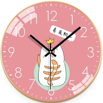 Wall clock living room home simple fashion clock Wall creative Nordic light luxury quartz clock cartoon bedroom mute s