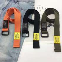 Korean belt men and women canvas belt cool ins simple Joker fashion young students extended belt