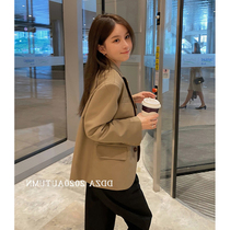 Short jacket small sub small fragrant wind card with its color suit jacket female spring and autumn season small crowd design senior feel leisure