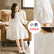  Girls  dresses autumn 2021 new Zhongda childrens skirts long-sleeved spring and Autumn girls lace princess skirt western style