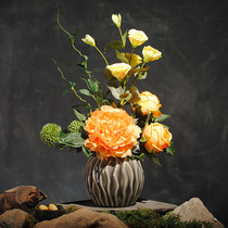 Rich and expensive peony New Chinese floral simulation flower suit Living room table Silk Flower Rose Decoration Flowers Fake Flowers decoration flowers
