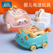 Childrens telephone toys educational early education 1 year old baby boys and girls 2 hands baby multifunctional music simulation landline