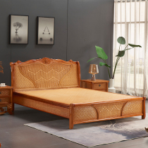 Indonesian rattan bed 1 8M true vegetal rattan bed rattan bed double single bed solid wood bed 1 5M rattan bed hotel