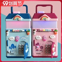 Childrens piggy bank can only enter the new 2021 new savings creative Net red password box anti-fall boys and girls