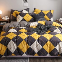 Nordic four-piece cotton 100 bedding simple style student dormitory three-piece set ins quilt cover sheets