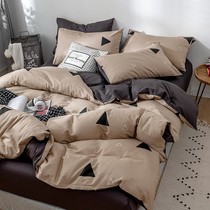 Net red isn Nordic simple cotton bed four-piece cotton bed sheet quilt cover BAO WEN1 8m bed hat three 4-piece set