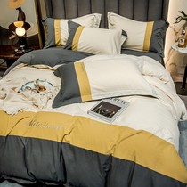 Water washing cotton bedding four-piece set three-piece set 4 dormitory students quilt cover sheets Nordic light luxury summer