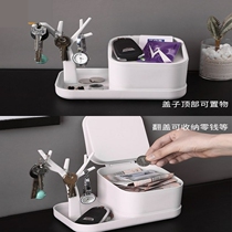 Door key storage box can be hung on the entrance desktop shelf storage box installed at the door living room creative ornaments