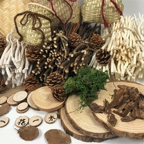 Kindergarten wall decoration Branch hanging decoration Environment creation DIY round wood material Forest pastoral style ring creation ornaments