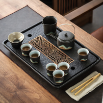 Japanese Kung Fu tea set Zen side handle pot Girder pot Wu Jinshi tea plate Simple living room household