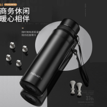 Thermos large capacity outdoor portable 304 stainless steel kettle 1000ml men and women high-grade tea cup