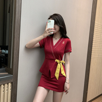 Foot bath technician overalls female summer new foot therapist night dj princess clothing ktv nightclub overalls suit