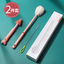 Cuckoo high silicone bottle brush 360 degree rotating shabu baby nipple brush suction tube brush cleaning brush cleaning set